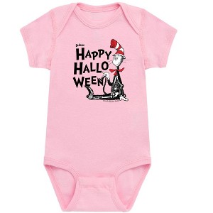 Boys' - Dr. Seuss - Happy Halloween Skeleton Cat Baby One Piece - 1 of 4