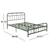 Christopher Knight Home Sabine Industrial Iron Platform Bed Frame with Rounded Corner Headboard and Footboard - 3 of 4