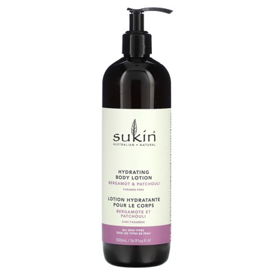 Sukin Hydrating Body Lotion, Bergamot & Patchouli, 16.9 fl oz (500 ml)