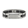 Black Bow Jewelry Mens 14mm Tungsten & Black Plated I.D. Panther Link Bracelet, 8.5 inch - 3 of 4