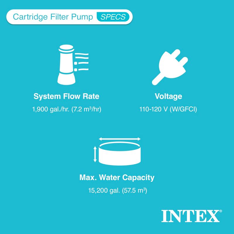 Intex Easy Set Pool Replacement Cartridge Filter Pump, 3 of 7