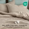 2/3 Pcs Waffle Comforter Set Soft Cotton Bedding Set Premium Cotton Cover with Polyester Fill for All Seasons - 3 of 4