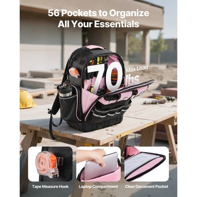HBEZON 56-Pocket Tear-Resistant Jobsite Backpack for Electricians with Durable Oxford Fabric, Ergonomic Design, and Personalization Options — фото 4