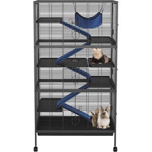 Acekool 50" Heavy-Duty 6-Tier Metal Ferret Cage with Hammock, Ramps, Large Pet Habitat for Ferrets & Chinchillas, 58.6" Tall - 1 of 4