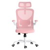 TopComfy Ergonomic Task and Office Chair High Back Headrest Adjustable Lumbar Support Breathable Mesh for Home Study Room, Pink, 22"*21"*9" - 2 of 4