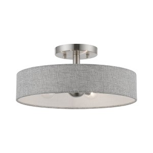 Livex Lighting Elmhurst 4 - Light Semi-Flush Mount in  Brushed Nickel/Shiny White - 1 of 3