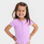 Toddler Girls' Solid Textured One Piece Swimsuit - Cat & Jack™ Purple