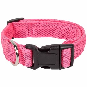 Angel Sar 360° Breathable Mesh Dog Collar, Dual-Sided Adjustable Nylon-Free Collar with Stainless Steel D-Ring, Pink - 1 of 4
