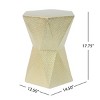 Outdoor Hexagon Metal Side Table,Coffee Table With Hollow Texture Tabletop And Metal Frame,Suitable For Poolside And Porch-Coolbibila - 4 of 4