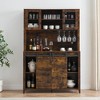 Farmhouse Coffee Bar Cabinet with Sliding Barn Doors - 4 of 4