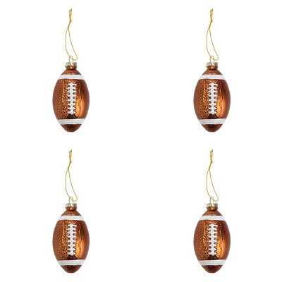 Football Glass Hanging Adult Ornament