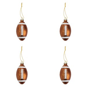 Football Glass Hanging Adult Ornament - 1 of 3