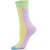 Memoi Women's Multicolor Pastel Patch Retro Vibe Crew Sock Multi 9-11 - 4 of 4