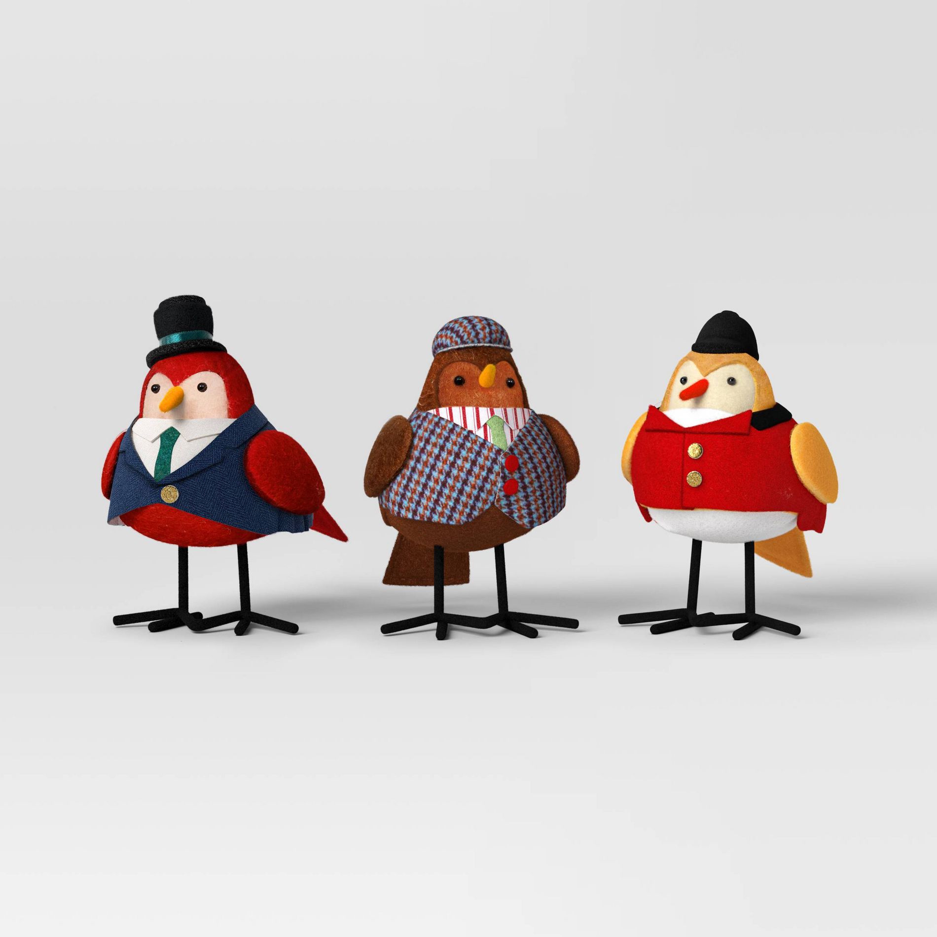 3pk Christmas Featherly Friends Decor Yultide Yore - Wondershop™
