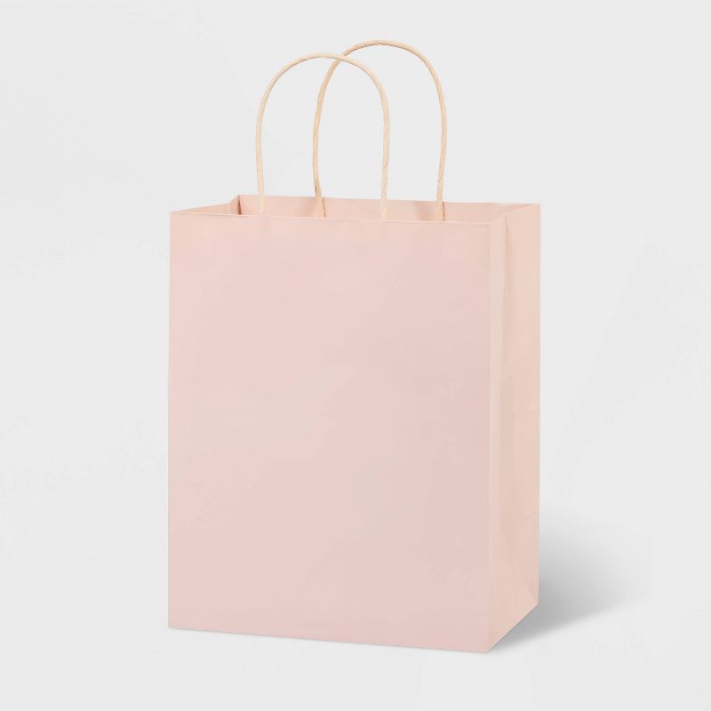 Small GiftBag Pink - Spritz&#8482;: Baby Shower, Sweet Treats & Holiday Goodies Packaging, Solid Color with Tote Handles, 1 of 4