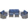 Buenhomino Outdoor Patio Furniture Sets, All-Weather PE Wicker Seating with Swivel Chairs, Sofas, Ottomans & Tables for Garden, Deck & Porch - 2 of 4