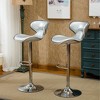 Faux Leather Airlift Swivel Adjustable Barstools, Set of 2 with Chrome Base, Footrest and Plush Cushions for Kitchen, Bar, and Dining - 2 of 4