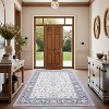 Vintage Floral Print Area Rug - Washable Non-Slip Ultra-Thin Carpet, Stain Resistant Non-Shedding Throw for Living Room Bedroom Office Playroom - 3 of 4