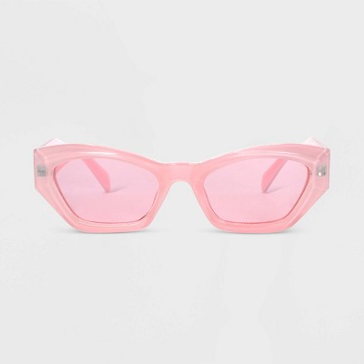 Women&#39;s Plastic Geometric Cateye Sunglasses - Wild Fable&#8482; Pink