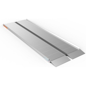 EZ-ACCESS SUITCASE Portable Singlefold Ramp w/Ergonomic Handles, Extruded Tread, and Self Adjusting Bottom Transition Plates - 1 of 4