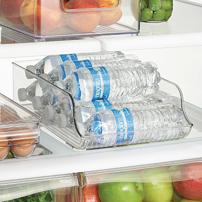 iDESIGN Recycled Plastic Freezer and Refrigerator Organizer Bin Water Bottle Holder Clear: Kitchen Storage, 14"x9"x4" — фото 4