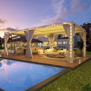 Erommy Outdoor Louvered Aluminum Pergola - 1 of 4