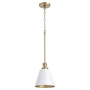 Quorum Lighting 1 - Light Pendant in  Studio White/Aged Brass - 1 of 1