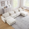 Oversized 157.5" Corduroy Cloud Modular U-Shaped Sectional Sofa with Big Deep Seat and 2 Storage Ottoman, 6-Piece Free combination Sofa - 2 of 4