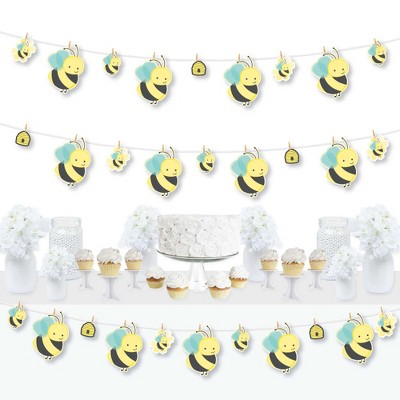 Big Dot of Happiness Honey Bee - Baby Shower or Birthday Party DIY Decorations - Clothespin Garland Banner - 44 Pieces