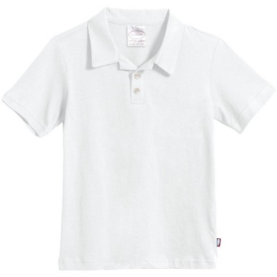 City Threads USA-Made Soft Cotton Boys Jersey 2-Button Short Sleeve Polo Shirt