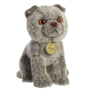 Aurora Small Scottish Fold Miyoni Realistic Stuffed Animal Gray 9" - 1 of 4