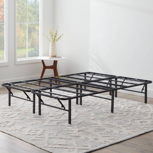 Queen metal bed on sale frame platform