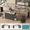 Bestier 55 L-Shaped Reversible Desk with Drawers and Filing Cabinet Rustic Style Computer Desk with Monitor Stand Gray Color Home Office Corner Desk - 2 of 4
