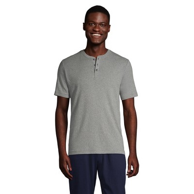 Lands' End Men's Knit Rib Short Sleeve Henley Pajama Shirt : Target