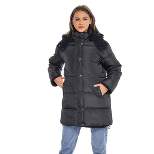 Women's Winter Puffer Jacket Coat Reversible to Soft Faux Fur - S.E.B. By SEBBY