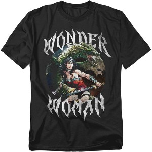 Men's Justice League Wonder Woman Dragon Cover T-Shirt - 1 of 4