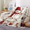Lomsoe Soft & Warm Flannel Christmas Blanket - Snowman & Tree Print with Red & Winter Design, All-Season Cozy Throw for Bed, Sofa, Travel. - 3 of 4