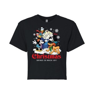 Women's - Disney - Christmas Brings So Much Joy Cropped Graphic T-Shirt - 1 of 4