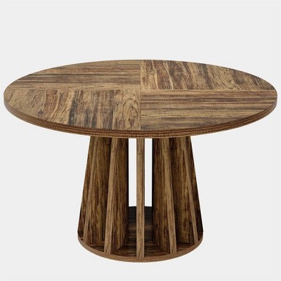 Resenkos Dining Table, Living Room Table,47" Dining Table, Round Kitchen Table For 4-6 People,Brown