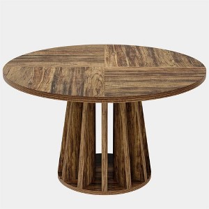 Resenkos Dining Table, Living Room Table,47" Dining Table, Round Kitchen Table For 4-6 People,Brown - 1 of 1