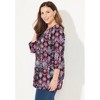 Catherines Women's Plus Size Suprema 3/4 Sleeve V-Neck Tee - 4 of 4