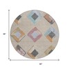 Beige Mauve And Charcoal Geometric Washable Indoor Outdoor Area Rug - 3 of 4
