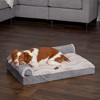 FurHaven Wave Fur & Velvet Deluxe Chaise Lounge Cooling Gel Foam Sofa-Style Dog Bed - 3 of 3