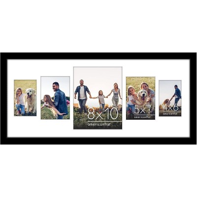 Americanflat 12x28 Collage Picture Frame with Polished Plexiglass - Fits One 8x10, Two 4x6 and Two 5x7 Photos or One 12x28 Photo - Black