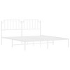 vidaXL California King Metal Bed Frame with Headboard, Sturdy Steel, White, No Mattress - 4 of 4