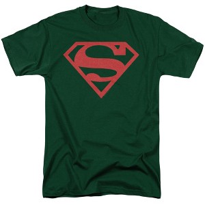 Men's Superman Red On Black Shield T-Shirt - 1 of 4