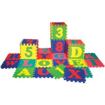 Wonderfoam Alphabet and Number Interlocking Puzzle Mats, Set of 72