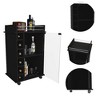 Vynxaria Bar Serving Carts, Black Two-Tier Cabinet with Glass Door and Six Cubbies - 4 of 4