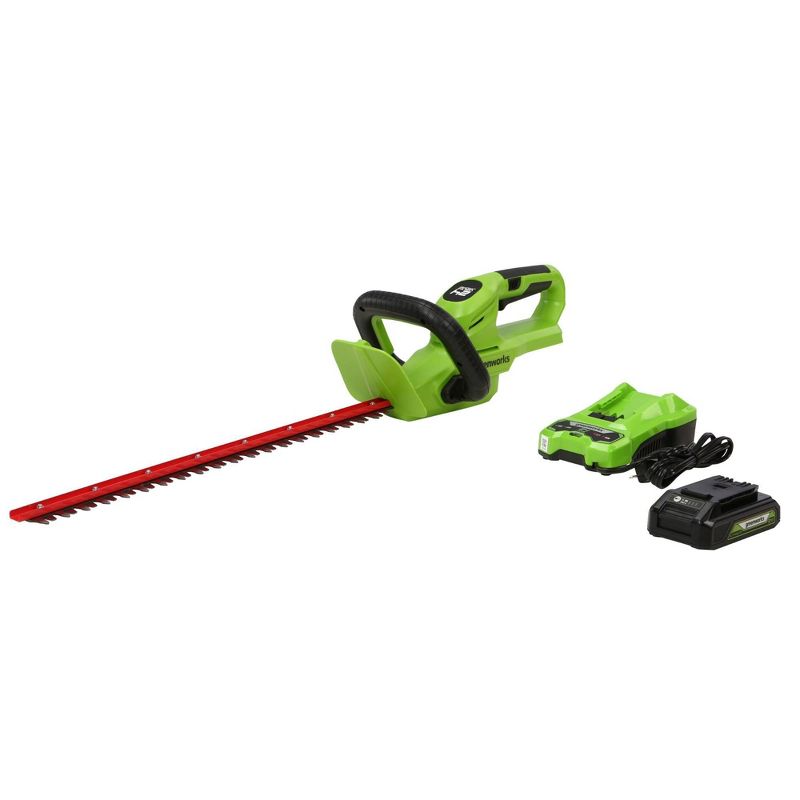 Greenworks POWERALL 22&#34; 24V Cordless Laser Cut Hedge Trimmer Kit with 4.0Ah Battery &#38; Charger, 1 of 12
