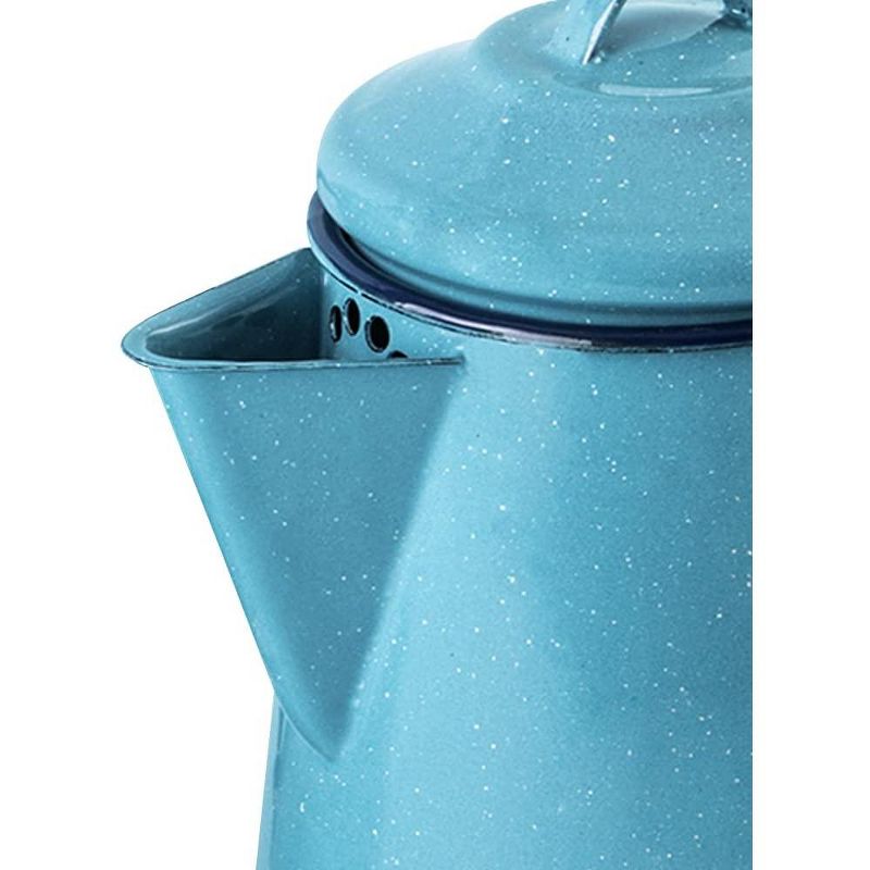Cinsa Enamelware Coffee and Tea Pot (Turquoise Color) - 8 Cups , Hot Water for Coffee and Tea - Light and Resistant, 3 of 8